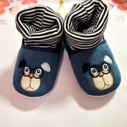 Бебешки памучни буйк/ чорап в синьо  ДОГИ