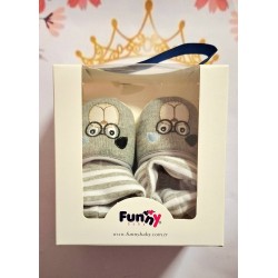 Бебешки памучни буйк/ чорап в светло сиво ДОГИ