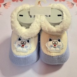 Бебешки мекички терлички/ботушки в синьо и бяло Бебешки мекички терлички/ботушки в синьо и бяло