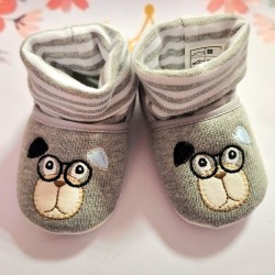 Бебешки памучни буйк/ чорап в светло сиво ДОГИ