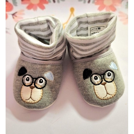 Бебешки памучни буйк/ чорап в светло сиво ДОГИ