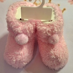 Бебешки пухкави терлички/чорапче в светло розово