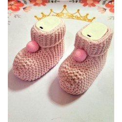 Плетени бебешки чорапки в розово ТОПЧЕНЦЕ