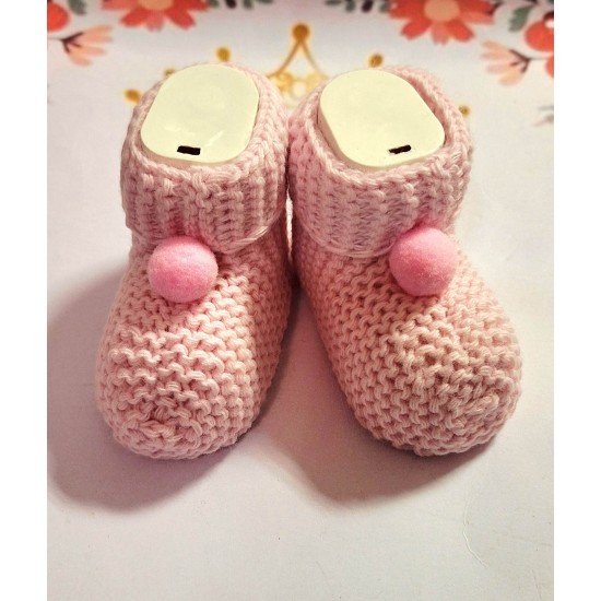 Плетени бебешки чорапки в розово ТОПЧЕНЦЕ Плетени бебешки чорапки в розово ТОПЧЕНЦЕ