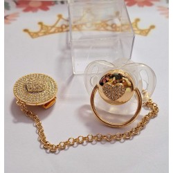 Луксозен биберон залъгалка с клипс СЪРЧИЦЕ