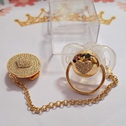 Луксозен биберон залъгалка с клипс СЪРЧИЦЕ