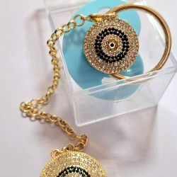 Луксозен биберон залъгалка в синьо с клипс и верижка СИНЬО ОКО