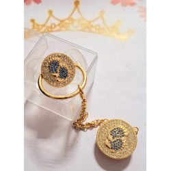 Луксозен биберон залъгалка с клипс и верижка СТЪПЧИЦИ