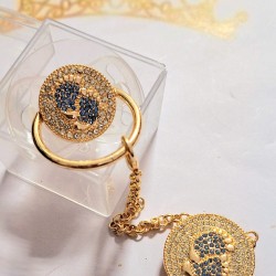 Луксозен биберон залъгалка с клипс и верижка СТЪПЧИЦИ