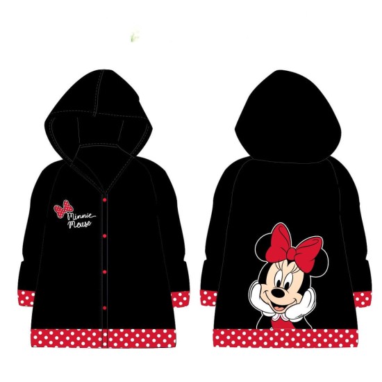 Детски дъждобран в червено и черно с качулка с МИНИ МАУС