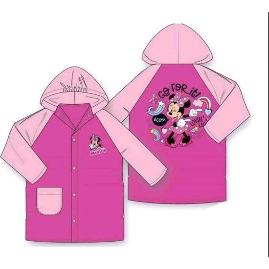 Детски дъждобран с качулка в розово с МИНИ МАУС