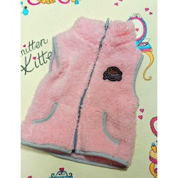 Бебешко пухкаво елече в светло розово