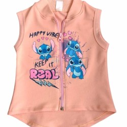 Детски памучен елек в светло розово СТИЧ