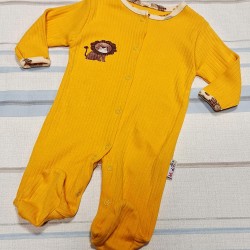 Бебешки памучен гащеризон в жълто ЛЪВЧЕ Бебешки памучен гащеризон в жълто ЛЪВЧЕ