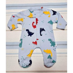 Бебешки гащеризон в светло синьо с динозавърчета