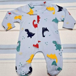 Бебешки гащеризон в светло синьо с динозавърчета