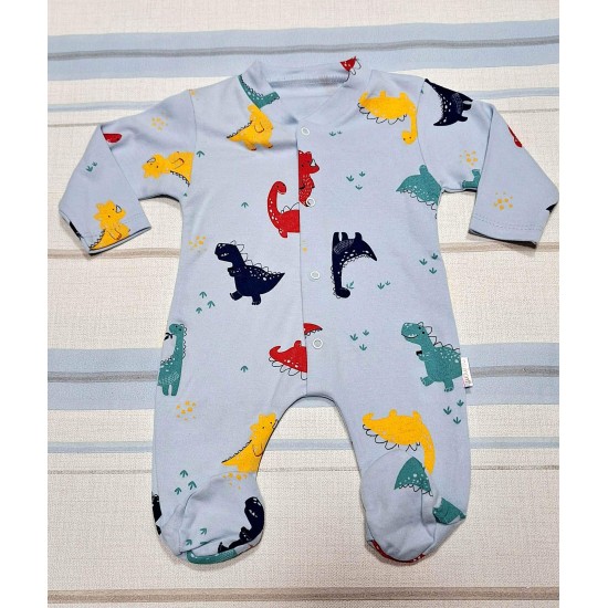 Бебешки гащеризон в светло синьо с динозавърчета