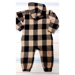 Много мек детски гащеризон в бежово каре