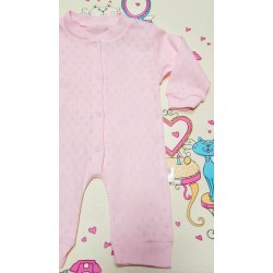 Бебешки гащеризон от дишаща ажурена материя в розово