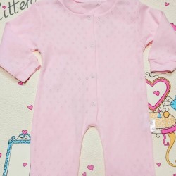 Бебешки гащеризон от дишаща ажурена материя в розово