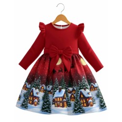 Разкошна коледна детска рокля ЗИМНО ГРАДЧЕ