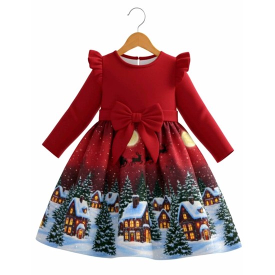 Официална коледна детска рокля ЗИМНО ГРАДЧЕ Официална коледна детска рокля ЗИМНО ГРАДЧЕ