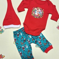 Бебешки Коледен комплект със СЪРНИЧКА с шапка Бебешки Коледен комплект със СЪРНИЧКА с шапка