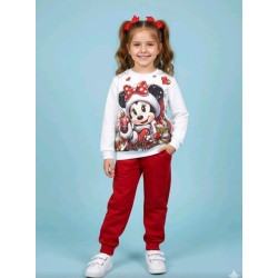 Детски ватиран комплект в бяло и червено с МИНИ МАУС
