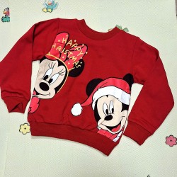 Коледна детска блуза в червено с МИКИ И МИНИ МАУС Коледна детска блуза в червено с МИКИ И МИНИ МАУС