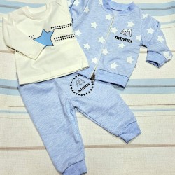Детски комплект в синьо и бяло ЗВЕЗДИЧКИ