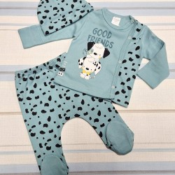 Бебешки комплект за новородено в синьо ДАЛМАТИНЦИ