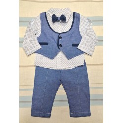 Бебешки елегантен комплект с елек и папийонка