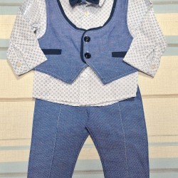 Бебешки елегантен комплект с елек и папийонка