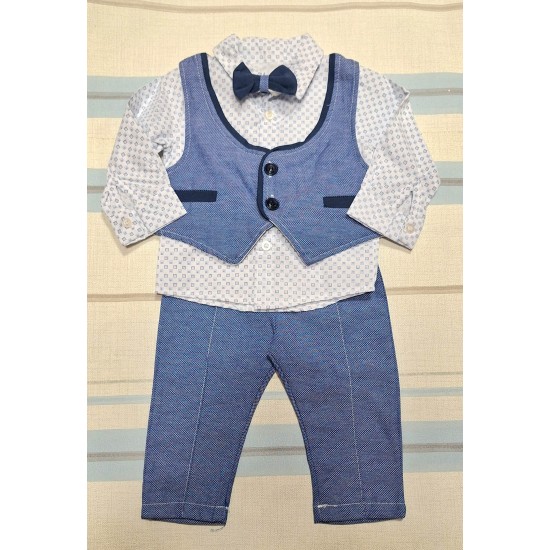 Бебешки елегантен комплект с елек и папийонка