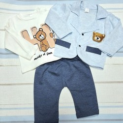 Бебешки комплект със сако в синьо МЕЧОКЪТ