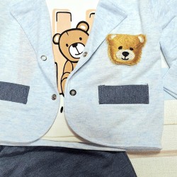 Бебешки комплект със сако в синьо МЕЧОКЪТ