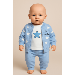 Детски комплект в синьо и бяло ЗВЕЗДИЧКИ