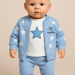 Детски комплект в синьо и бяло ЗВЕЗДИЧКИ