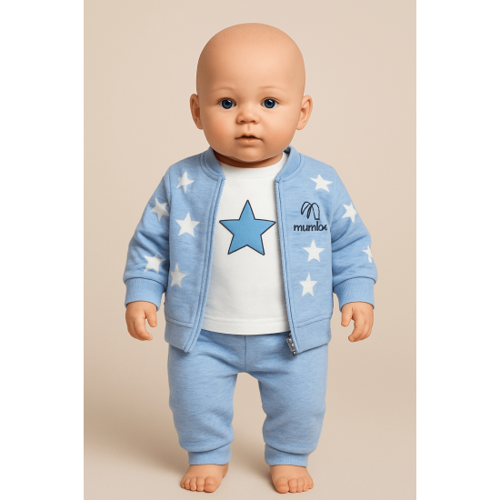 Детски комплект в синьо и бяло ЗВЕЗДИЧКИ Детски комплект в синьо и бяло ЗВЕЗДИЧКИ