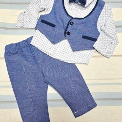 Бебешки елегантен комплект с елек и папийонка