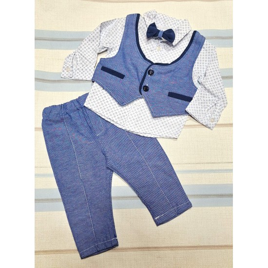 Бебешки елегантен комплект с елек и папийонка