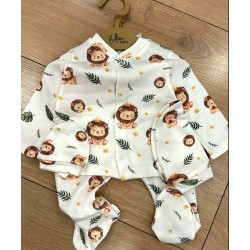 Бебешки комплект в бяло от 5части ЛЪВЧЕТА 0-3м