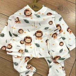 Бебешки комплект в бяло от 5части ЛЪВЧЕТА 0-3м