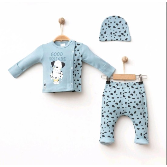Бебешки комплект за новородено в синьо ДАЛМАТИНЦИ