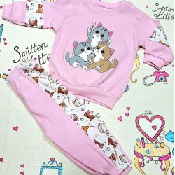 Детски памучен комплект в розово КОТЕНЦА Детски памучен комплект в розово КОТЕНЦА