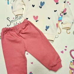 Бебешки комплект в бежово и розово СЪРЧИЦА