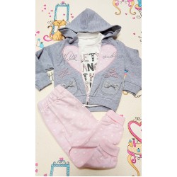 Бебешки спортен комплект в розово и сиво ПАНДЕЛКИ