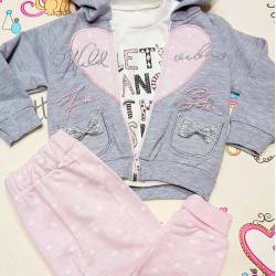 Бебешки спортен комплект в розово и сиво ПАНДЕЛКИ