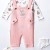 Бебешки комплект с боди,гащеризон и чорапки в светло розово ЗАЙЧЕТА
