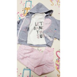 Бебешки спортен комплект в розово и сиво ПАНДЕЛКИ